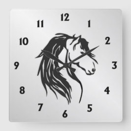 Relógio Quadrado Cavalo Nobre Cabeça