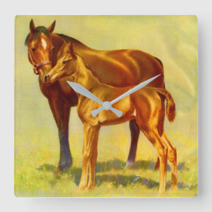 Relógio Quadrado cavalo pequeno grande