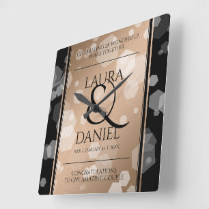 Relógio Quadrado Celebração do 28º aniversário do casamento de Line