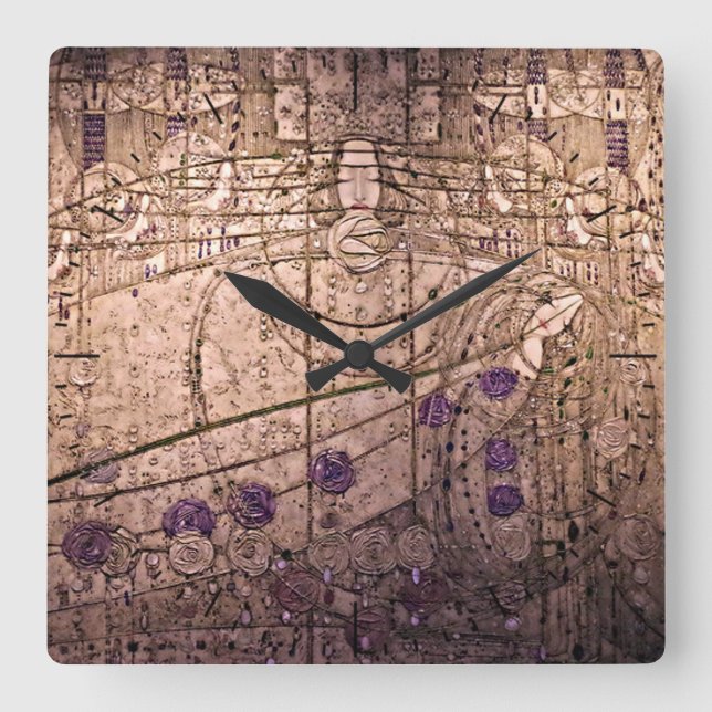 Relógio Quadrado Celtic Inspirou Art Nouveau Timepece (Frente)