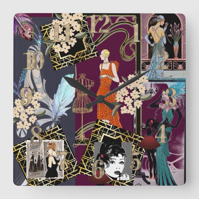 Relógio Quadrado Cena de Apresentação do Art Decor (Frente)