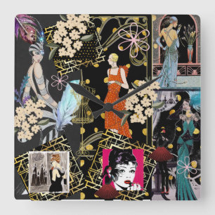 Relógio Quadrado Cena de Apresentação do Art Decor