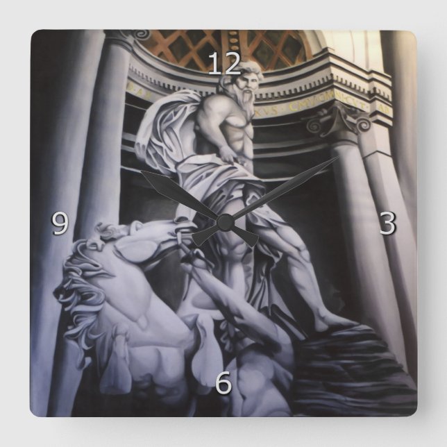 Relógio Quadrado Cena grega/romana heróico (Frente)