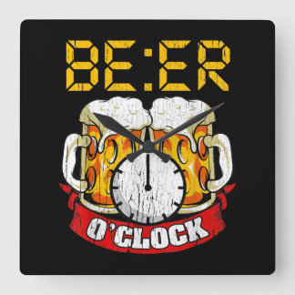 Relógio Quadrado Cerveja O.clock Engraçado Bebendo Humor Adulto