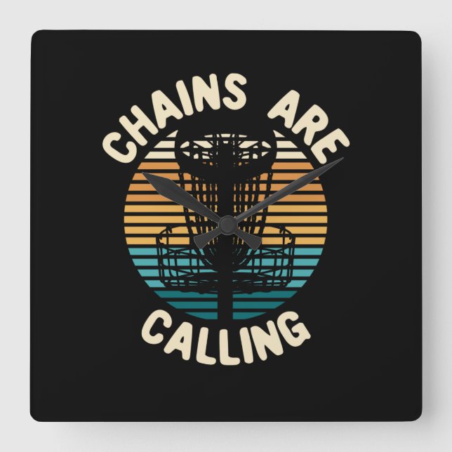 Relógio Quadrado Cesto de Golfe do Disco de Golf (Frente)