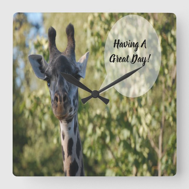 Relógio Quadrado Chá Giraffe (Frente)