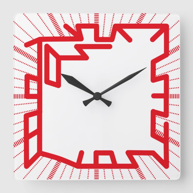 Relógio Quadrado chained number clock pixelat by Masanser (Frente)