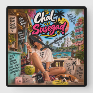 Relógio Quadrado Chal Susegad! — Susegad é um Estilo de Vida