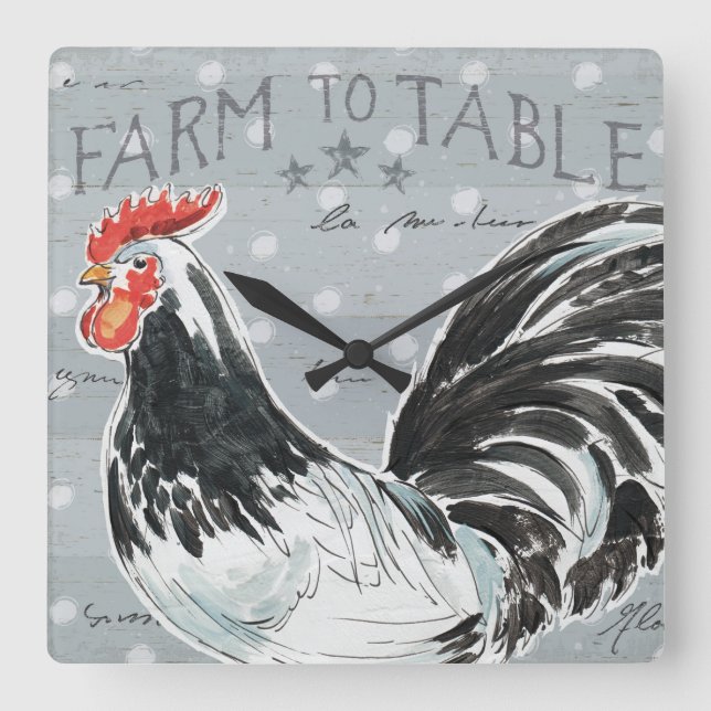 Relógio Quadrado Chamada III dos galos (Frente)