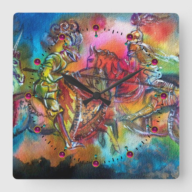 RELÓGIO QUADRADO CHANSON DE ROLAND COMBATE DOS CAVALEIROS EM (Frente)