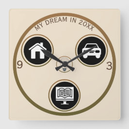 Relógio Quadrado Chase Your Dreams Personal Wall Clock