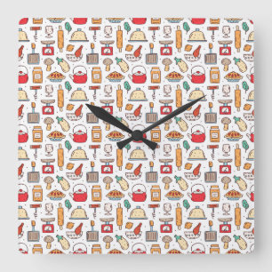 Relógio Quadrado Chef Gift No One Who Cooks Alone