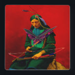 Relógio Quadrado Cherokee Native American Pop Art<br><div class="desc">Os Cherokee foram um indígenas nativo americano para os Estados Unidos sudoeste.</div>