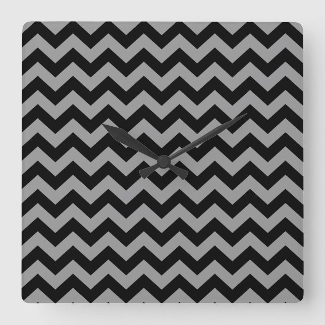 Relógio Quadrado Chevrons de Moods de Marrocos preto (Frente)