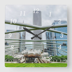 Relógio Quadrado Chicago Pritzker Pavilion Wall Clock
