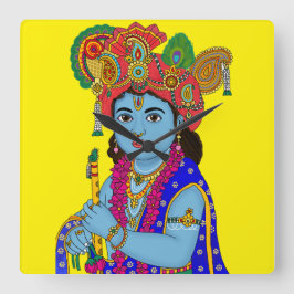 Relógio Quadrado Child Krishna Wall Clock