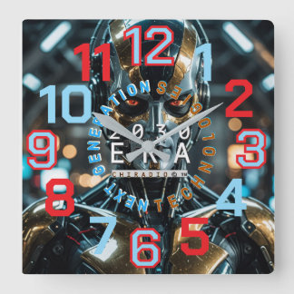 Relógio Quadrado ChiRadioLLC™ AI Robot 2030 WALL Clock  