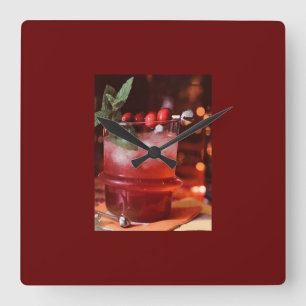 RELÓGIO QUADRADO ***CHRISTMAS COCKTAIL*** CLOCK