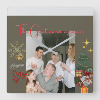 Relógio Quadrado Christmas With Grandparents