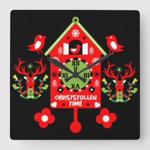 Relógio Quadrado Christstollen Weihnachtsstollen Stollen Xmas Apron