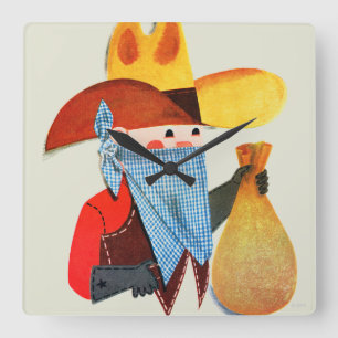 Relógio Quadrado Chuis e ladrões