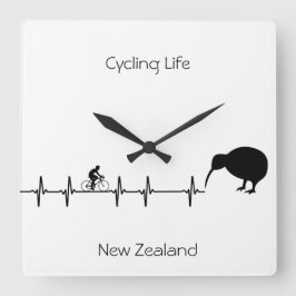 Relógio Quadrado Ciclismo, personalizável na Nova Zelândia