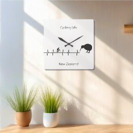 Relógio Quadrado Ciclismo, personalizável na Nova Zelândia