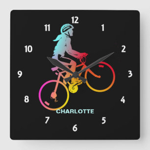 Relógio Quadrado Ciclista Bicicleta Ciclista Esportes Externos Pers