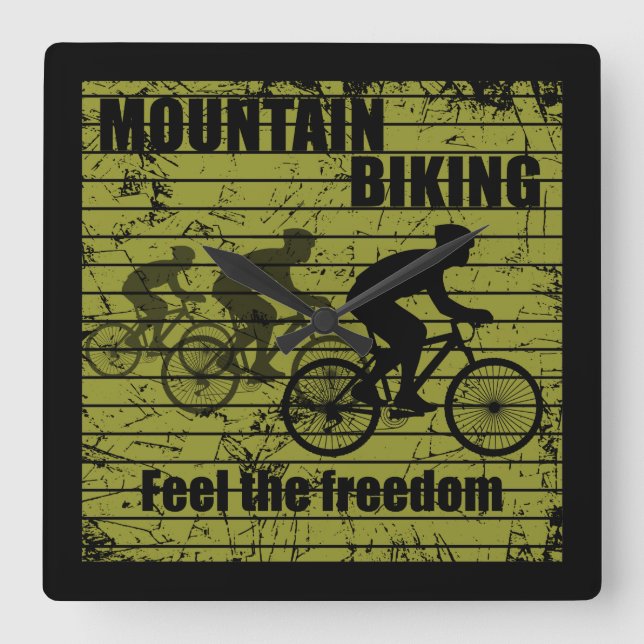 Relógio Quadrado Ciclista de Bicicleta MTB Downhill - Ciclismo de M (Frente)