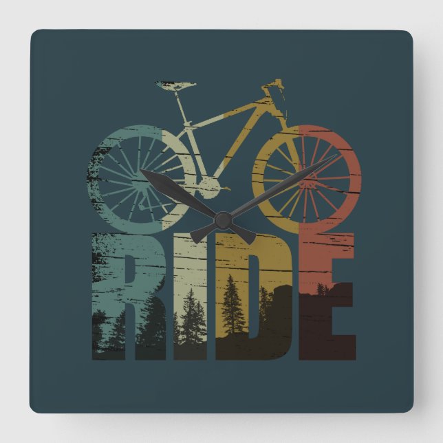 Relógio Quadrado Ciclista de MTB Downhill (Frente)