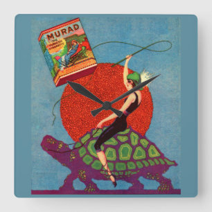 Relógio Quadrado Cigarros assassinados a montar uma tartaruga gigan