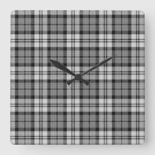 Relógio Quadrado Cinza Blackwatch Tartan Xadrez