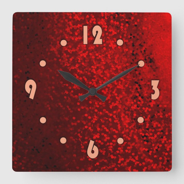 Relógio Quadrado Cinza turquesa xadrez quadrado (Frente)