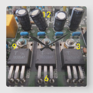 Relógio Quadrado Circuit Clocks