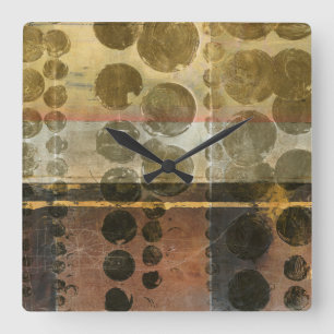 Relógio Quadrado Circular Green Droplets