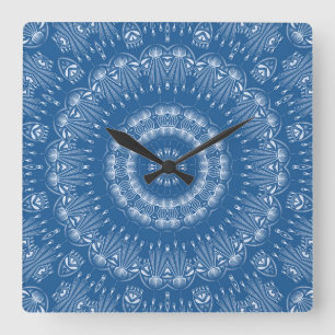 Relógio Quadrado Circulo abstrato caleidoscópico caleidoscópico