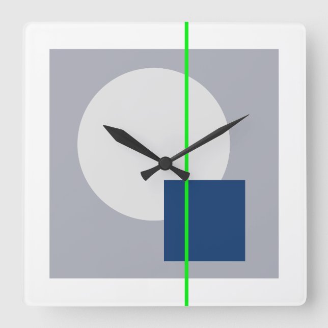 Relógio Quadrado Círculo Flutuante 4 (Frente)