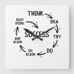 Relógio Quadrado Citação motivadora mentores ou professores de trei