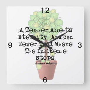 Relógio Quadrado Citações de Henry Adams do pulso de disparo do
