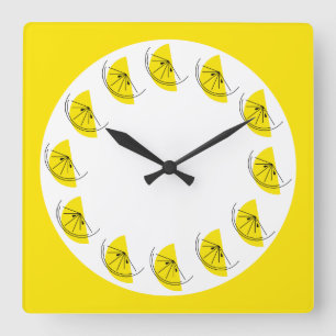 Relógio Quadrado Citrus Lemon Multi-clock quadrado