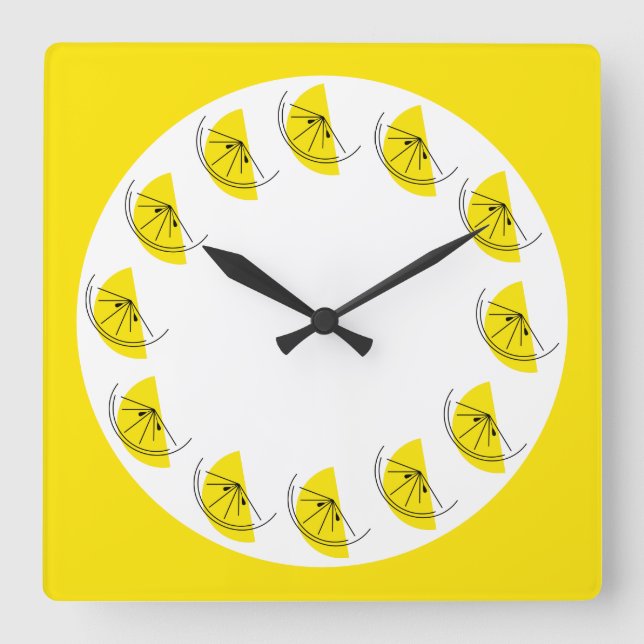 Relógio Quadrado Citrus Lemon Multi-clock quadrado (Frente)