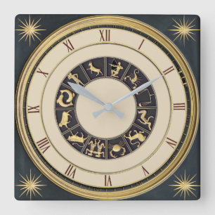Relógio Quadrado Classic Zodiac clock