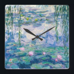 Relógio Quadrado CLAUDE MONET - Lírios de água<br><div class="desc">CLAUDE MONET - Lírios de águaÓleo em canvas; reprodução</div>