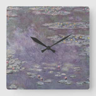 Relógio Quadrado Claude Monet - Lírios Hídricos