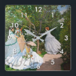 Relógio Quadrado Claude Monet - Mulheres no Jardim<br><div class="desc">Mulheres no Jardim / Femmes au jardin - Claude Monet,  Petróleo na Canvas, 1866</div>