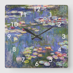 Relógio Quadrado Claude Monet - Nenúfares / Nymphéas