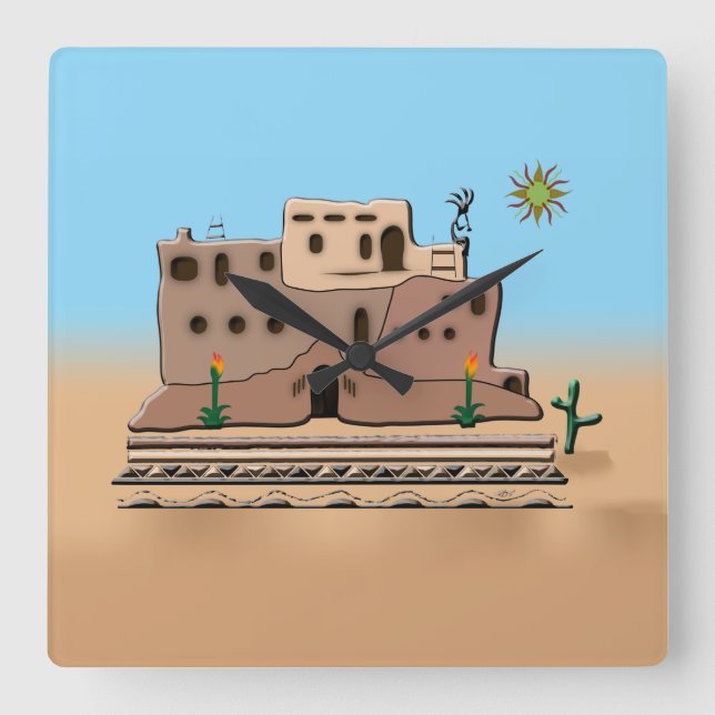 Relógio Quadrado Clay House (Frente)