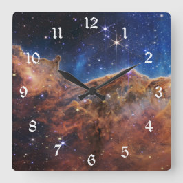 Relógio Quadrado Clipes cósmicos no espaço da Nebulosa Carina, NASA