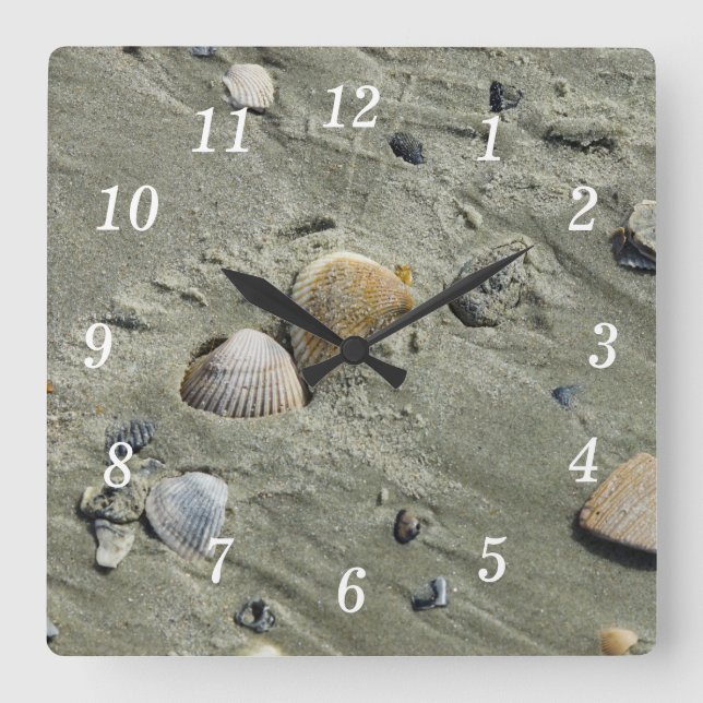 Relógio Quadrado Clock Da Parede De Areia E Capas De Areia (Frente)