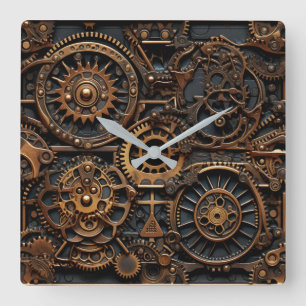 Relógio Quadrado Clock de Muro de Ursos Steampunk